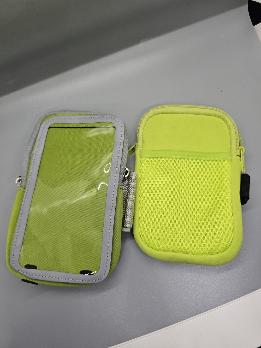 Neon Yellow Universal Phone Pouch with Clear Window